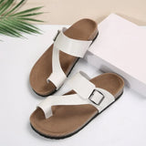 Fashion Pu Leather Clip Toe Sandals Women Summer 2025 Buckle Decor Platform Slippers Woman Thick Bottom Non Slip Flip Flops