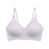 Seamless Ice Silk Ultra-Thin Breathable Bra Comfortable Breathable Underwear Women's Suspender Wavy Sexy Push-up Vest