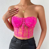 Phantasy Sexy Lace See through Crop Top Women Fashion Floral Embroidery Black Tank Top Night club Dress up 2026 Summer Outfit