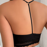 Women's Sexy Camisoles Backless Tanks Lace Mesh Brassiere Female Ribbed Women Bras Fashion Breathable Women Underwear Lingerie