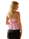 Women's Summer Strapless Vest Stylish Striped Sleeveless Open Back Tube Tops for Party Date Night Wear