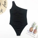 2023 Vintage Swimsuit Women One Piece Ruffle Strap Swimwear Female Push Up Monokini Padded Beach Bathing Suits Black Bodysuits