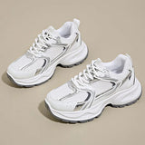 Comfortable Breathable Mesh Walking Sports Shoes Women Non Slip Platform Sneakers Woman Mix Color Lace Up Casual Shoes Mujer