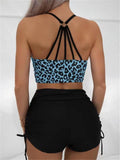 Leopard Swimwear Women High Waist Swimsuit 2026 Sexy Back Hollow Out Swimsuit Beach Wear Female Bathers Bathing Swimming Summer
