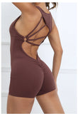 Padded Jumpsuit Sport Women Yoga Bodysuit Fitness Wear Gym Sportswear High Elastic Workout Running Clothes