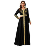 2026 Middle East Arab Women's Long Dress Dubai Abaya Black Women's Fashion Gown