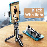 Portable Mini Selfie Stick Led Fill Light Foldable Tripod Phone Stand Holder Support Wireless Bluetooth Remote Control Shutter