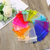 50pcs 7x9cm 9x12cm 10x15cm Sheer Organza Bags Wedding Party Candy Chocolate Bags Gift Pouches Jewelry Storage Drawstring Bags