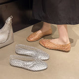 Women Crystal Jelly Shoes Girls Fashion Summer Flats Sandals V-mouth Slip-on Style Soft Sole Girls Daily Walking Driving Flats