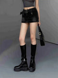 WOMENGAGA Korean Style Spicy Girl Denim Half Body Short Skirt Female Slim Tight Ultra Short A-line Slim Hip Skorts Fashion 3POJ