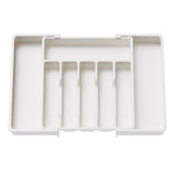 New Adjustable Cutlery Organizer - Upgraded Plastic Storage Tray with Dividers, Ideal for Organizing Spoons and Knife Drawers.