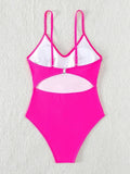 Colorful Tassel One Piece Swimsuit Women Sexy Hot Pink Push Up Tummy Control Swimwear Beach Backless Bathing Suit Monokini 2024