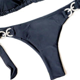 New Halter Bling Diamond Brazilian Bikini Female Swimsuit Women Swimwear Two-Pieces Bikini Set Bather Bathing Suit Swim V2340