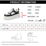 Pu Leather Thick Bottom Sneakers Women 2025 Breathable Platform Vulcanised Shoes Woman Womens All Match Lace Up Casual Sneakers