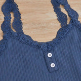 3PCS Pajamas Set for Women Sleepwear Solid Vest Shorts and Pants Paired with Lace Splicing for Homewear Loungewear