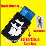 Cartoon Cat Funny Fashion For ID Clips Credit Bank Subway Card Holder Case Storage Bag Adornment Keychain