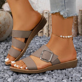 2026Summer Women Flat Sandals Solid Color Casual Comfortable Female Flat  Shoes