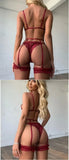 Women's Sexy Lingerie Set Lace Porn Costumes 3 Piece Push Up Bra G-String Garter Exotic Sets Lenceria Erotic Underwear For Sex