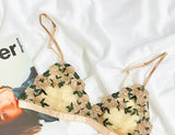 MOYISU French Lace Bralette Set for Small Breasts No Underwire Summer Bras Sexy Triangle Bra Petite Girls, Pure Desire Lingerie