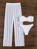 3 Pieces U Wired Bandeau Bikini 2026 Sexy Swimsuit Women & Beach Pants Swimwear Female Beachwear Bathers Bathing Swimming Suit