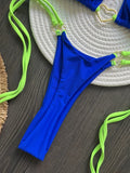 Metal Heart-shaped Halter Mini Micro Thong Bikini Female Swimsuit Women Swimwear Two-pieces Bikini Set Bather Bathing Suit Swim