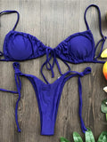 Sexy Ruffle Frilled Micro Thong Bikini 2025 Women Swimwear Female Swimsuit Two-pieces Bikini set String Bather Bathing Suit Swim