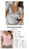 2026 spring and summer European and American Y2K sexy style summer short-sleeved vest T-shirt women's clothing