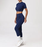 2PCS Yoga Suit Sports Set Women Quick-Drying Gym Set Women Tracksuit Running Workout Long Sleeve Sports Shirt Yoga Clothing