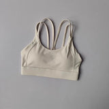 Women's yoga sports bra, integrated color blocking design with buckle sports bra