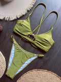 2026 Cross Back Hollow Out Bikini Women Swimsuit Female Swimwear Two-pieces Bikini Set High Cut Bather Bathing Suit Swim Lady