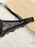 2024 New Women's Latest Production And Sales Pull Gathering Lace Underwear And Underwear Set U093