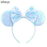 2025 Chic Disney Embroidery Sequin Minnie Ears Headband DOT Bow Hairband Girls Women Party Head Wear Kids DIY Hair Accessories