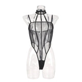 Toucheart Erotic Bodysuit Net Clothes Halter Lace See-through Skinny Backless Sissy Premium HotSeductive Women Coquette Bodysuit