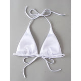 Sexy Satin Halter Brazilian Padded Bikini Female Swimsuit Women Swimwear Two-Pieces Bikini Set Bather Bathing Suit Swim V4966S