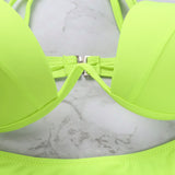 Women Push Up Two Piece Bikini Swimsuits Solid Color Bra Padded Swimwear Bathing Suit