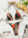2025 Triangle Bikinis Women Printed Swimwear Female Sexy Leopard Swimsuit Bathers Bathing Swimming Swim Suit Beachwear Summer