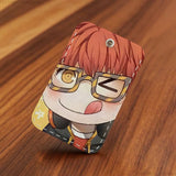 Game Mystic Messenger Rectangle Card Case Keychain Access Card Bag Key Tag Ring Leather Card Holder Key Ring Access