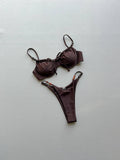 New Fashion Women Sexy Underwire Padded Swimsuit Bead Decor Lace-up Backless Micro Bikini Beachwear Push Up Low Waist Swimwear