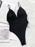 2026 Sexy One Piece Swimsuit Swimwear Women Black Perspective Mesh V-neck One-piece Bathing Suit Beachwear Maillot De Bain Femme