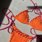 8 Colors Halter Ribbed High Leg Cut Bikini Female Swimsuit Women Swimwear Two-pieces Bikini set Bather Bathing Suit Swim V5541Y