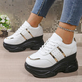 Chunky Platform Sports Sneakers Women Fashion Lace Up Thick Bottom Vulcanized Shoes Woman Plus Size 42 Non Slip Sport Shoes