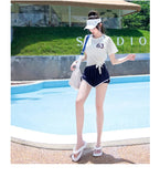 New High-end Split Swimsuit with Sports Style and Flat Angle Pants for Slimming and Vacation Swimsuits Cross-border