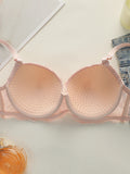 Transparent Floral Two Pieces Clothing Underwire Push Up Lingeries For Woman A2123