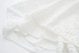 Foridol Lace Summer White Dress Women Puff Sleeve Embriodery Waist Cut Out Beach Short Sexy Cotton Dress Backless 2025 Sundress