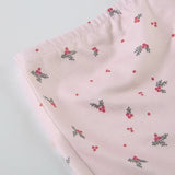 Cute Pink Floral Lace Patchwork Two-piece Pajamas Set for Women Sleepwear Sleeveless Camisoles and Slim Shorts Loungewear