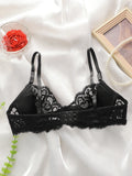 Women's Embroidered Breathable Lace Sexy Bra with Steel Hoop Collar Push Up Shoulder Straps Adjustable for Daily Comfort A3166