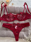 Erotic Embroidery Lace Babydoll Sensual Lingerie Lace 2024 Bra Set For Women Underwear Intimate Sexi Costumes Bra And Panty Set