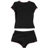 2026 New Women's Sexy Hot Girl Slim Fit Crop Top Shorts Set Solid Color Block High Waist Shorts Two Piece Outfit