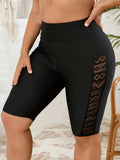 2026 Black High Waist Plus Large Big Size Swimsuit Female Only Pants Long Knees Swimwear Women Solid Swimming Shorts Swim 5XL
