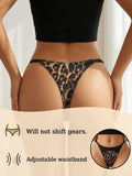 Sexy Leopard Women Panties Lace Trim Adjustable Thong Fashion Comfortable Female Underwear Lingerie